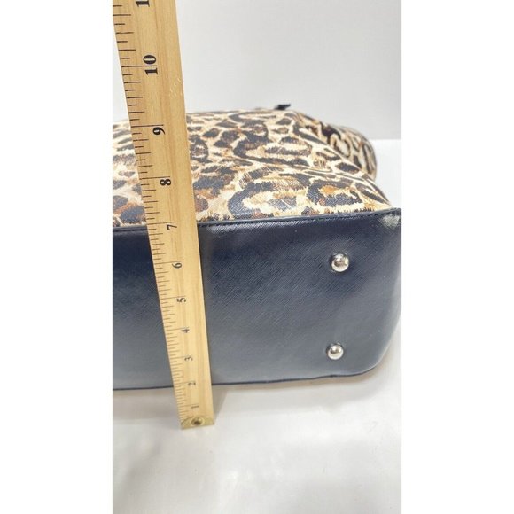 Nine West Leopard Print Malibu Handbag VTG Y2K Cheetah Purse Zip Tote Travel Bag - Picture 7 of 13